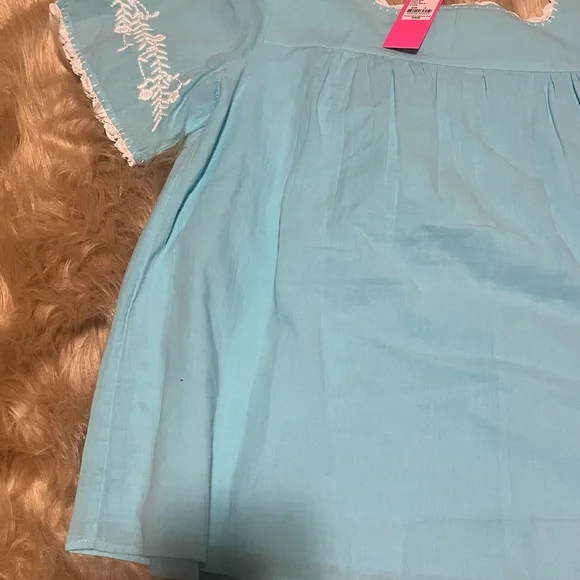 Lilly Pulitzer Tamryn | Blue Ibiza | Short Sleeve Blouse - Picture 5 of 7